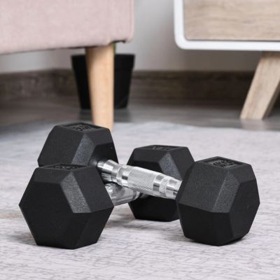 dumbbell-acier-caoutchouc